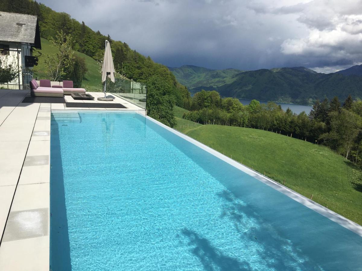 Attersee Luxury Design Villa With Dream Views, Large Pool And Sauna Nussdorf am Attersee Dış mekan fotoğraf
