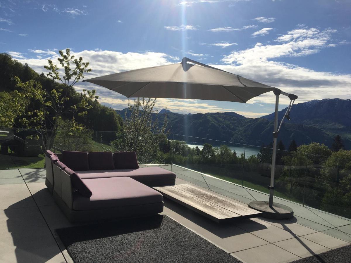 Attersee Luxury Design Villa With Dream Views, Large Pool And Sauna Nussdorf am Attersee Dış mekan fotoğraf